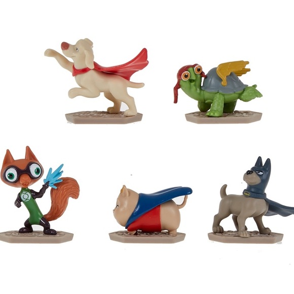 5 Mattel DC LEGUE OF SUPER PETS TOYS FIGURES CAKE TOPPERS NEW - Picture 1 of 10
